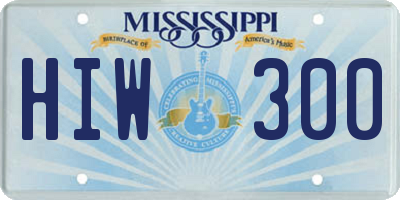 MS license plate HIW300
