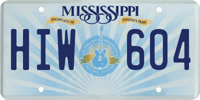MS license plate HIW604