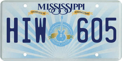 MS license plate HIW605