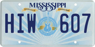 MS license plate HIW607