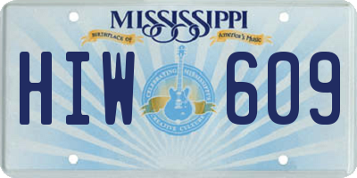 MS license plate HIW609