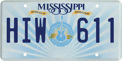 MS license plate HIW611