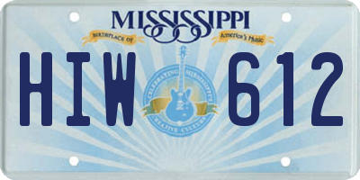 MS license plate HIW612