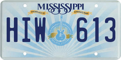 MS license plate HIW613