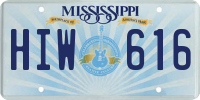 MS license plate HIW616