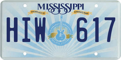 MS license plate HIW617