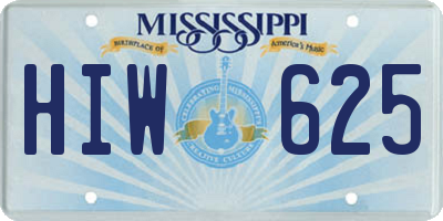MS license plate HIW625