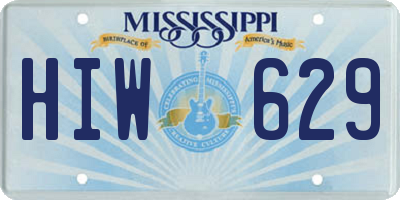 MS license plate HIW629