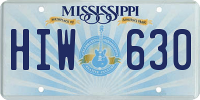 MS license plate HIW630