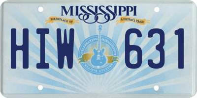 MS license plate HIW631