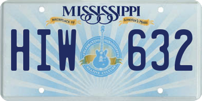 MS license plate HIW632