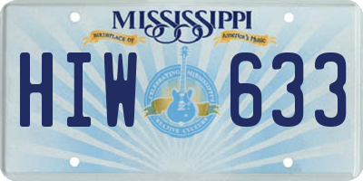 MS license plate HIW633