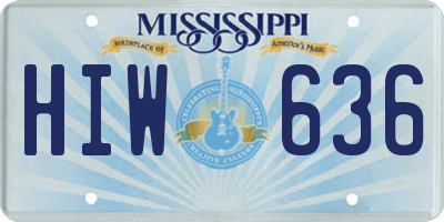 MS license plate HIW636