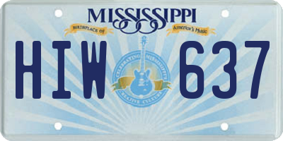 MS license plate HIW637