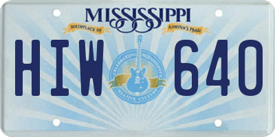 MS license plate HIW640