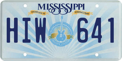 MS license plate HIW641