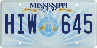 MS license plate HIW645