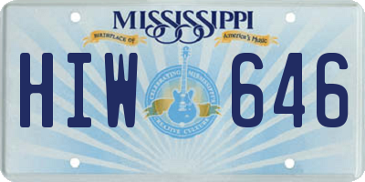 MS license plate HIW646