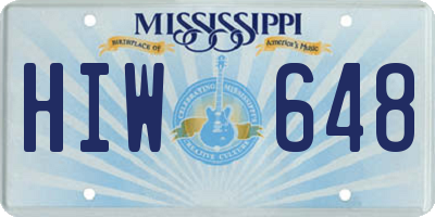 MS license plate HIW648