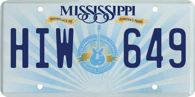 MS license plate HIW649