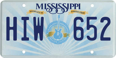 MS license plate HIW652