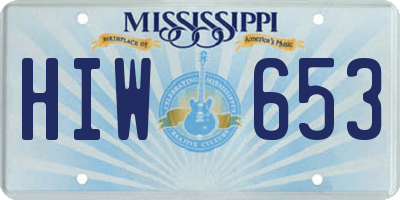 MS license plate HIW653