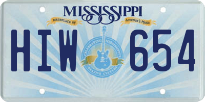 MS license plate HIW654