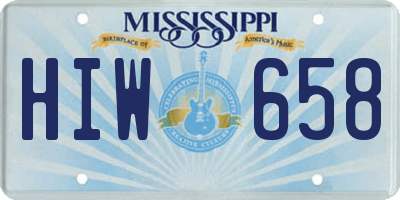 MS license plate HIW658