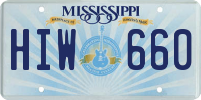 MS license plate HIW660