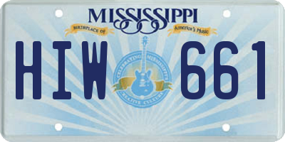 MS license plate HIW661