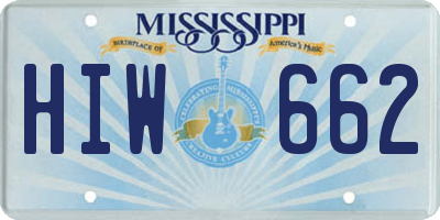 MS license plate HIW662