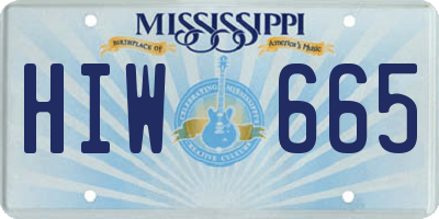 MS license plate HIW665