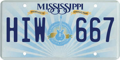 MS license plate HIW667