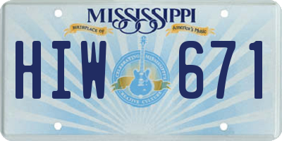 MS license plate HIW671