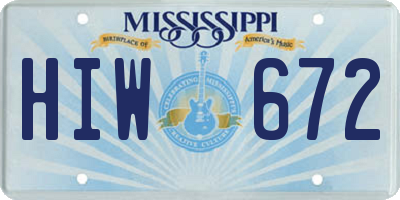 MS license plate HIW672