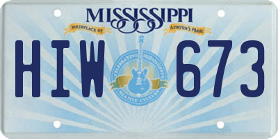 MS license plate HIW673