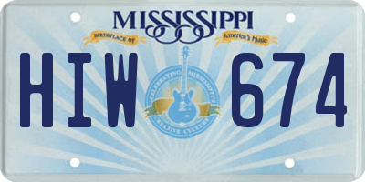 MS license plate HIW674