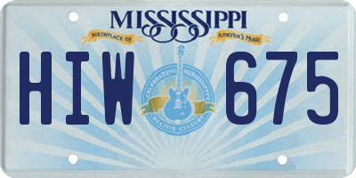 MS license plate HIW675