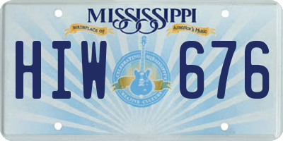 MS license plate HIW676