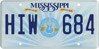 MS license plate HIW684