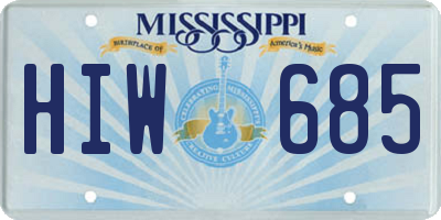 MS license plate HIW685
