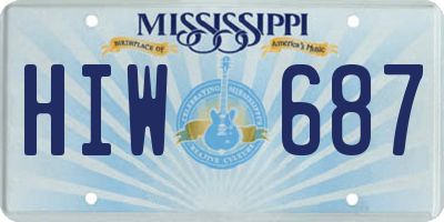 MS license plate HIW687