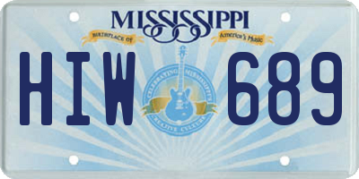 MS license plate HIW689