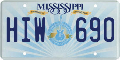 MS license plate HIW690