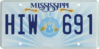 MS license plate HIW691