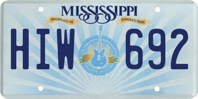 MS license plate HIW692
