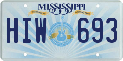 MS license plate HIW693