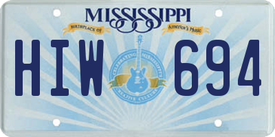 MS license plate HIW694