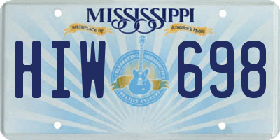 MS license plate HIW698