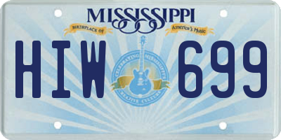 MS license plate HIW699